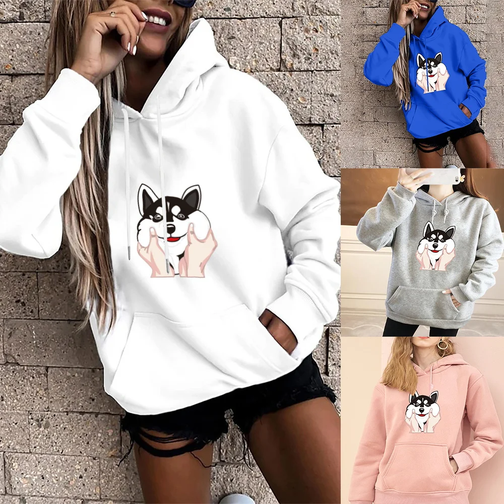 Women's Hoodie Harajuku Loose Big Pocket Sweatshirts Cute Dog Print Ladies Fashion Pullover Hoodie Girls Casual Sports Pullover
Women's Hoodie Harajuku Loose Big Pocket Sweatshirts Cute Dog Print Ladies Fashion Pullover Hoodie Girls Casual Sports Pullover