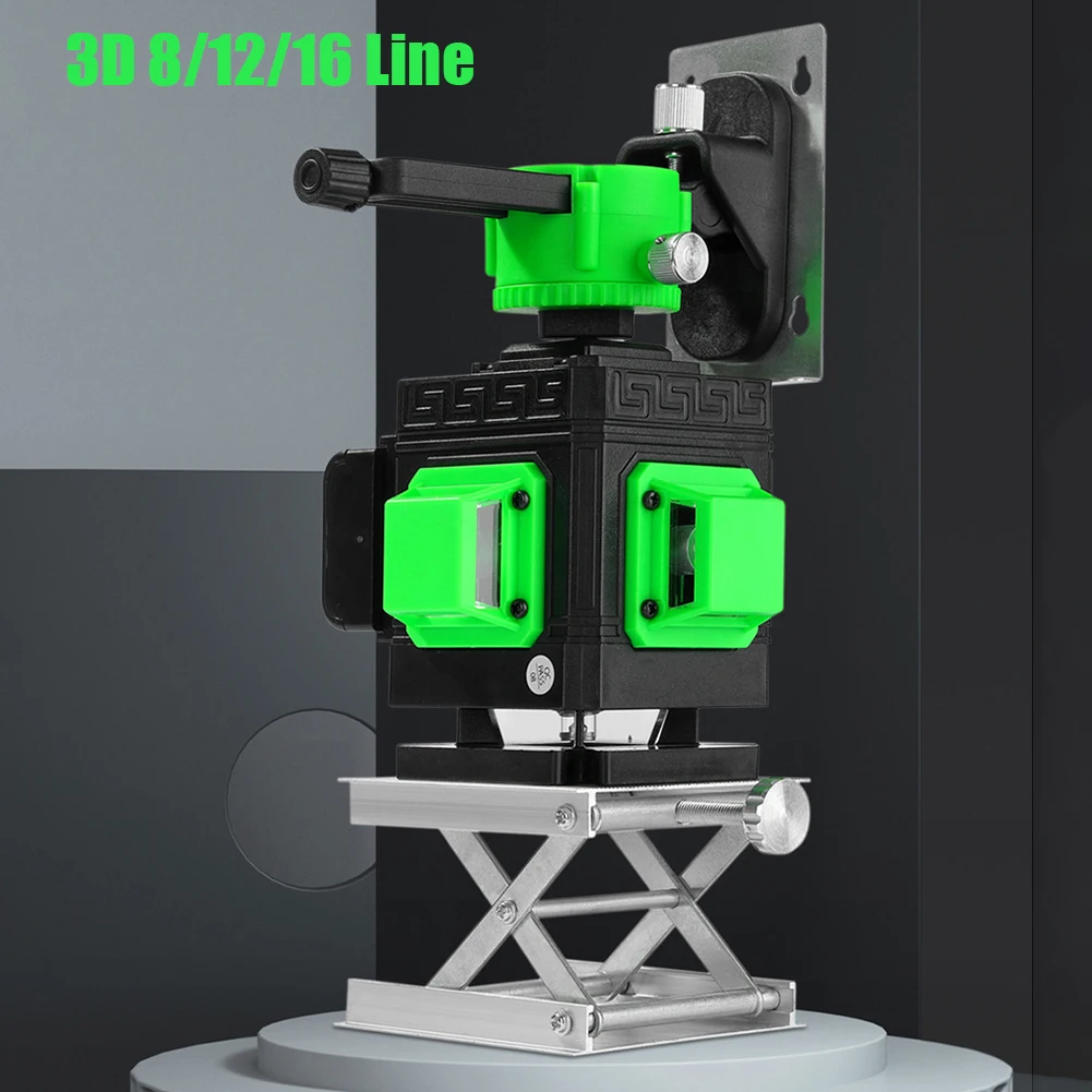 

3D лазерный уровень с 8/12/16 линиями, самонивелирующийся на 360 градусов горизонтальный и вертикальный крестообразный супермощный зеленый лазе...