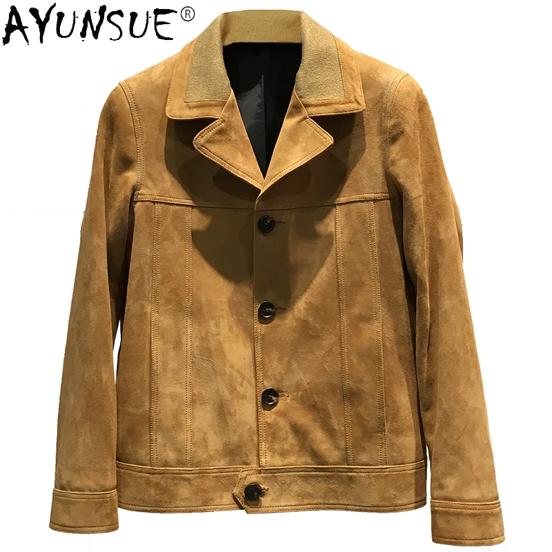 AYUNSUE 2021 Осень 100% натуральная кожа куртка Мужская Новая мода козья кожа куртки мужская одежда Chaquetas Hombre Gmm390 
AYUNSUE 2021 Осень 100% натуральная кожа куртка Мужская Новая мода козья кожа куртки мужская одежда Chaquetas Hombre Gmm390