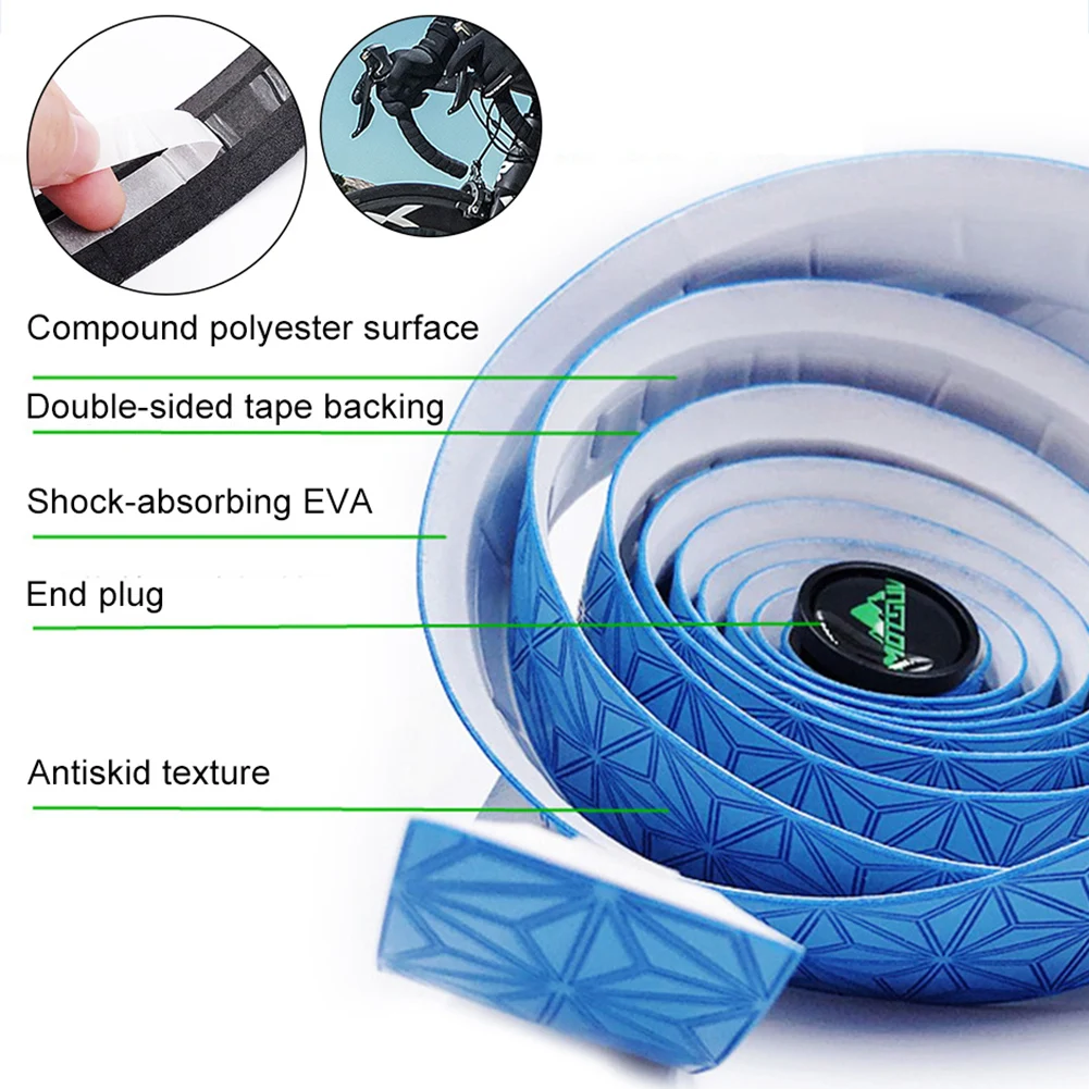 2Pcs Bike Handlebar Tape Adhesive Back Non-Slip Handlebar Wraps with Bar End Plug, 2150*30 mm
2Pcs Bike Handlebar Tape Adhesive Back Non-Slip Handlebar Wraps with Bar End Plug, 2150*30 mm