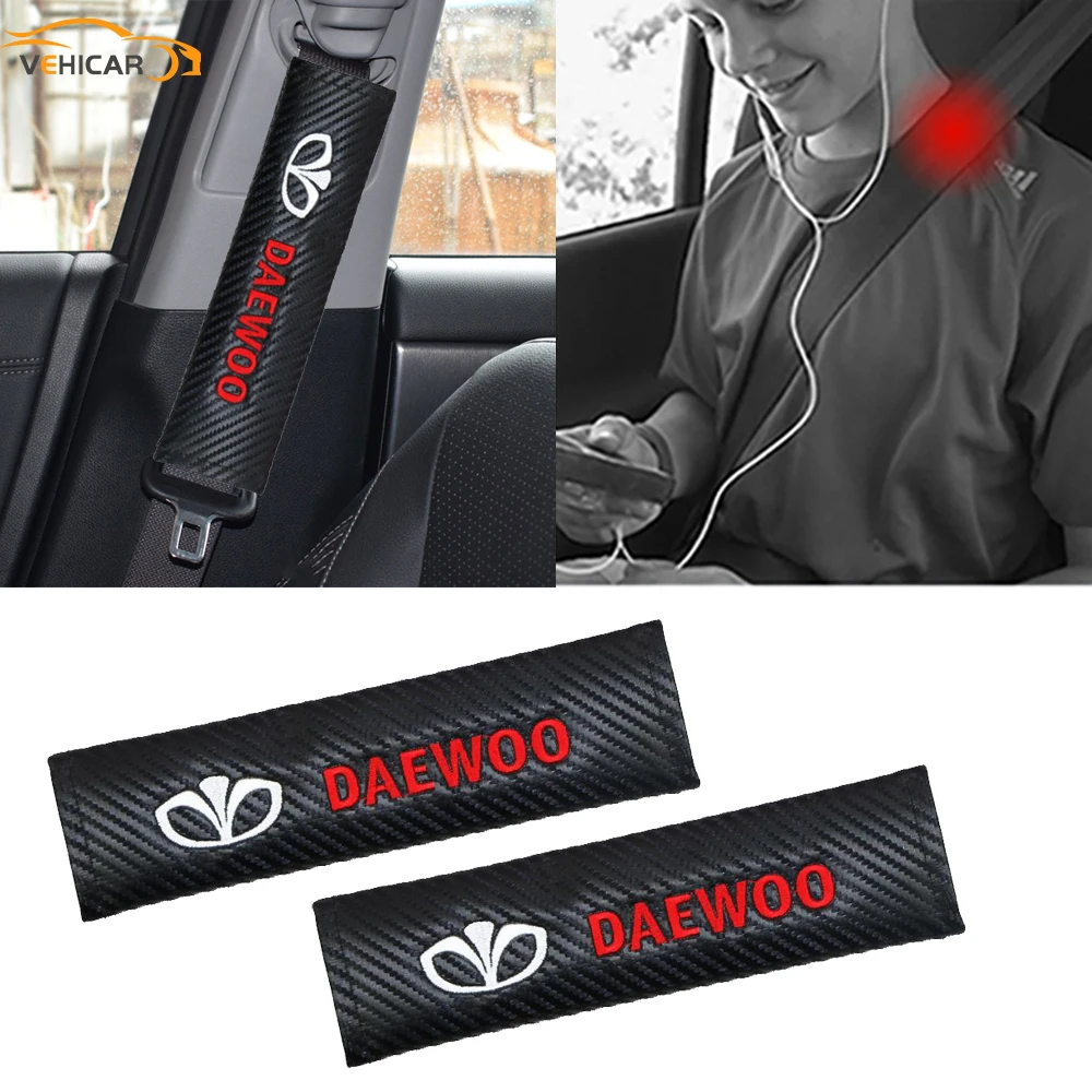 VEHICAR Seatbelt Cover For DAEWOO Car 2PCS Carbon Fiber Safety Belt Pads For Driver Shoulder Protector Logo knitting
VEHICAR Seatbelt Cover For DAEWOO Car 2PCS Carbon Fiber Safety Belt Pads For Driver Shoulder Protector Logo knitting