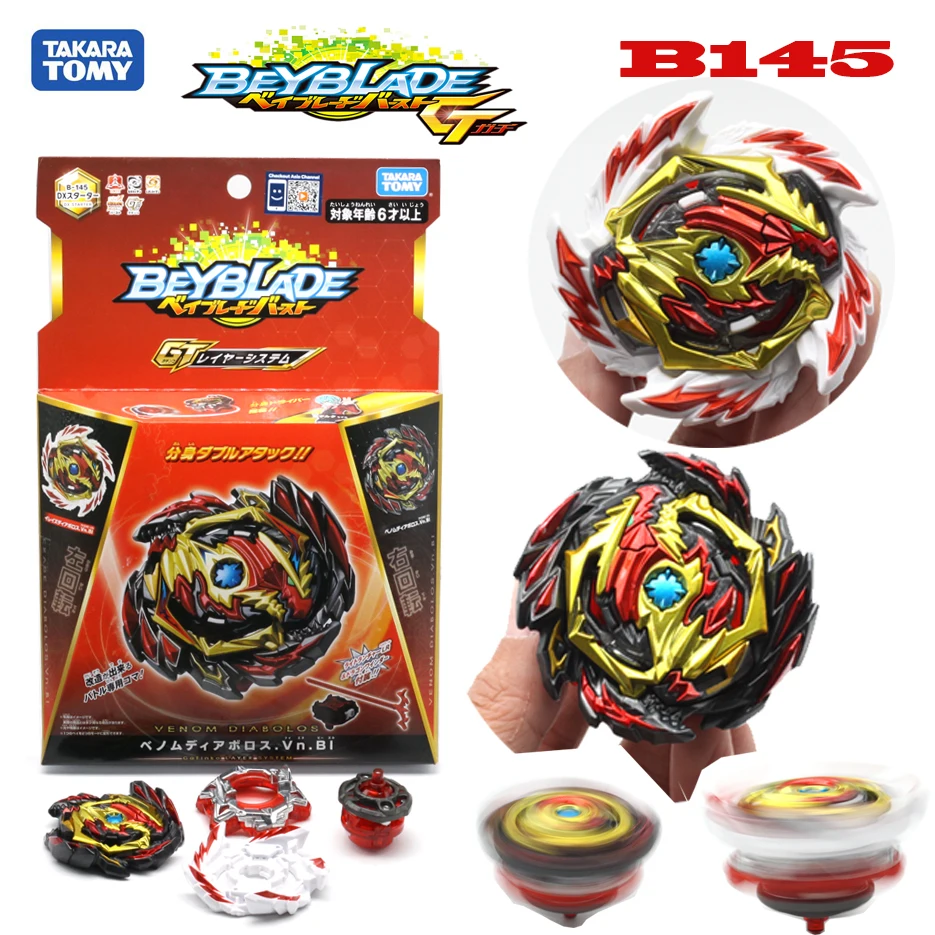 TAKARA TOMY Beyblade Burst GT B145 DX Starter Venom Diaboros.Vn.Bl Metal Fusion Battle Gyro с пусковым устройством