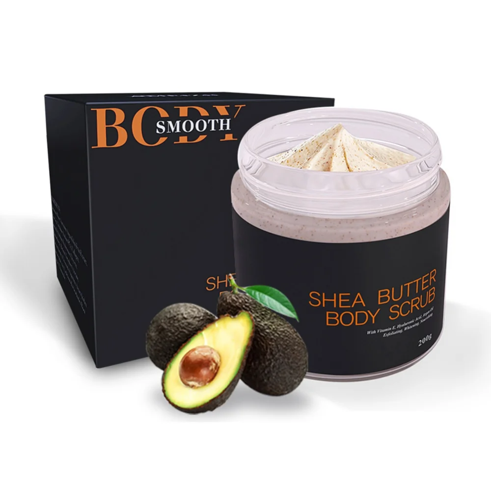 

200g Shea Butter Body Scrubs Coffee Exfoliators Cream Sea Salt Dead Skin Removal Moisturizing Whitening Anti Cellulite