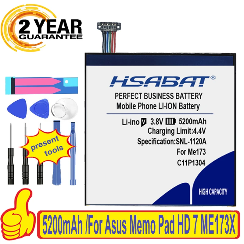 Топ бренд 100% Новый 5200 мАч C11P1304 батарея для Asus Memo Pad Hd 7 Me173x K00b HD7 ME173 K00U ME180A K00L батареи