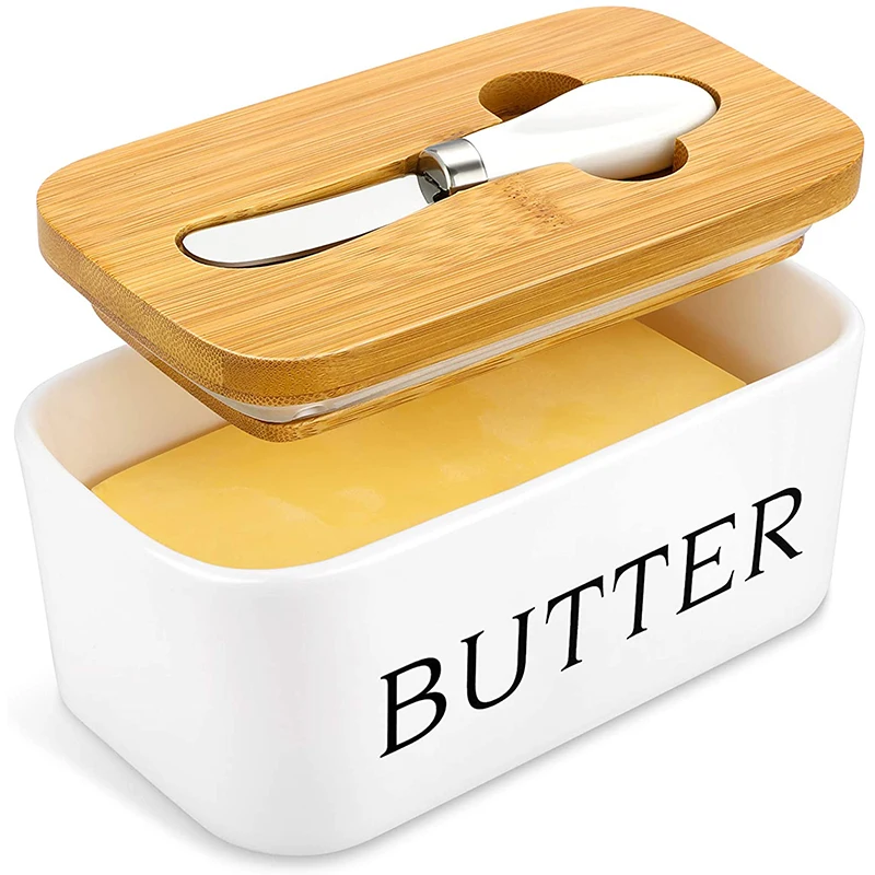 New Butter Box Sealing with Wood Lid Knife Ceramic Keeper Tool Large Butter Cheese Food Storage Tray Plate Container for Kitchen
New Butter Box Sealing with Wood Lid Knife Ceramic Keeper Tool Large Butter Cheese Food Storage Tray Plate Container for Kitchen