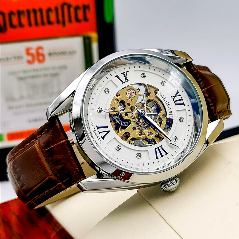 Мужские автоматические механические деловые часы AOKULASIC Новые водонепроницаемые светящиеся часы-скелетоны для мужчин
Мужские автоматические механические деловые часы AOKULASIC Новые водонепроницаемые светящиеся часы-скелетоны для мужчин