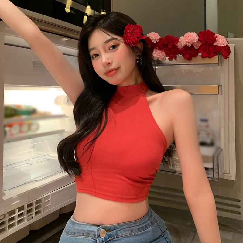 Jlong Sexy Halter Off Shoulder Top Backless Sexy Summer Style Sleeveless Women Tanks Slim Tees 
Jlong Sexy Halter Off Shoulder Top Backless Sexy Summer Style Sleeveless Women Tanks Slim Tees