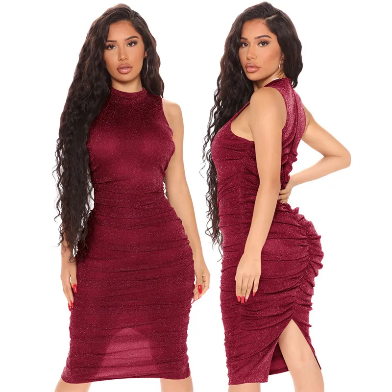 Women Pleated Dresses Sleeveless Sexy Black Party Club Dress Summer High Street Irregular Dress Sexy Slim Ladies Mini Dress
Women Pleated Dresses Sleeveless Sexy Black Party Club Dress Summer High Street Irregular Dress Sexy Slim Ladies Mini Dress