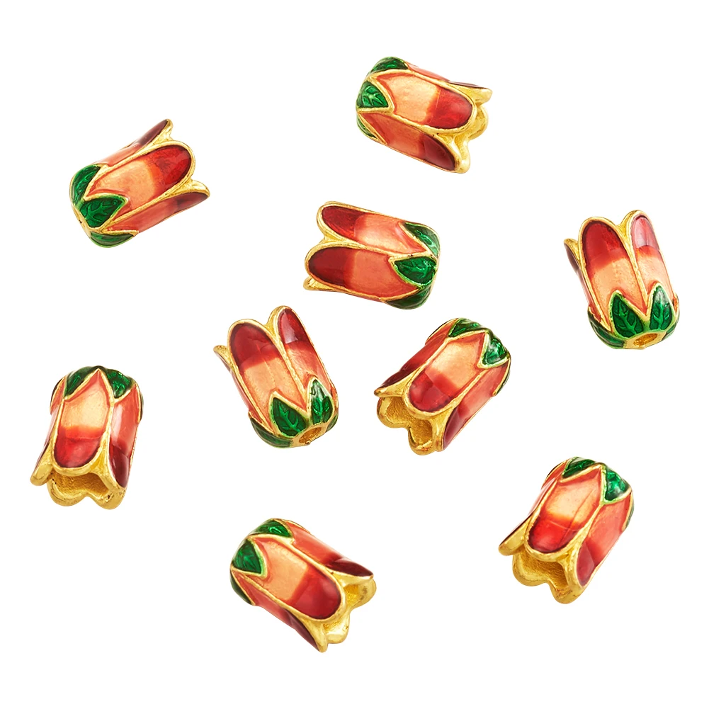 10pcs 5-Petal Alloy Enamel Flower Bead Caps for DIY Bracelet Necklace Earring End Decor Connector Accessories,11x8mm, Hole: 2mm
10pcs 5-Petal Alloy Enamel Flower Bead Caps for DIY Bracelet Necklace Earring End Decor Connector Accessories,11x8mm, Hole: 2mm