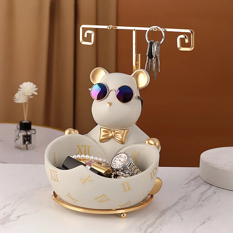 Creative Bear Statue Storage Box Nordic Home Decor Living Room Table Decor Snacks Storage Tray Figurines Crafts With Glasses
Creative Bear Statue Storage Box Nordic Home Decor Living Room Table Decor Snacks Storage Tray Figurines Crafts With Glasses