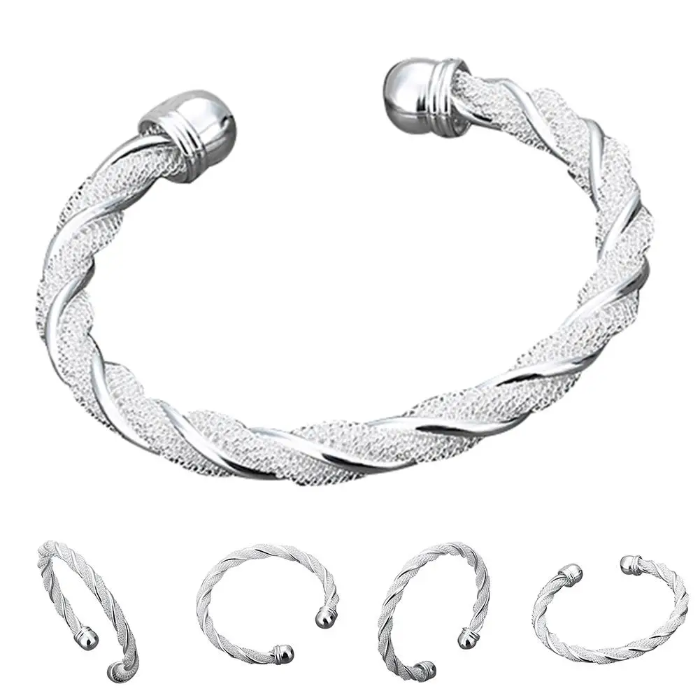 Women's Fashion Simple Silver Plated Twist Cuff Bangle Open Bracelet Jewelry Gift Opening Bangle Fashion Jewelry Simple Design
Women's Fashion Simple Silver Plated Twist Cuff Bangle Open Bracelet Jewelry Gift Opening Bangle Fashion Jewelry Simple Design