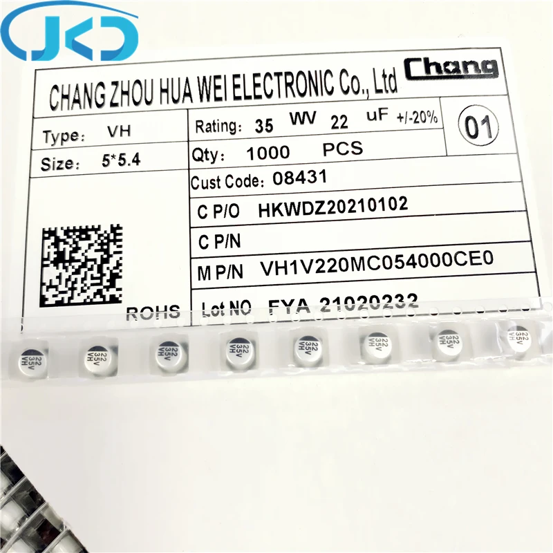 20 шт., новый алюминиевый электролитический конденсатор SMD 22UF35V, 22 мкФ, 35 в, 5x5,4 мм
20 шт., новый алюминиевый электролитический конденсатор SMD 22UF35V, 22 мкФ, 35 в, 5x5,4 мм