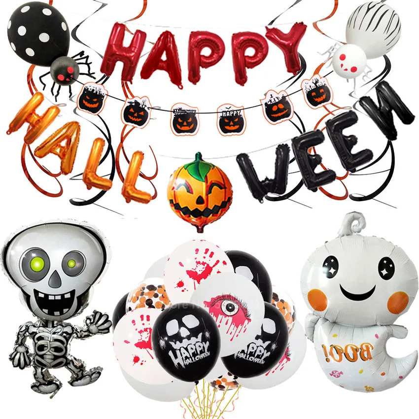 Halloween Pumpkin Ghost Skeleton Skull Shape Foil Balloon Halloween Party Supplies Helium Globos Decoration Carnival Accessories
Halloween Pumpkin Ghost Skeleton Skull Shape Foil Balloon Halloween Party Supplies Helium Globos Decoration Carnival Accessories