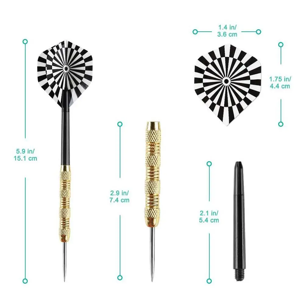 15pcs (1set) Professional Steel Tip All Metal Darts Flight With Nice Flights Darts Set Customizable Dartboard Sports Exercise
15pcs (1set) Professional Steel Tip All Metal Darts Flight With Nice Flights Darts Set Customizable Dartboard Sports Exercise