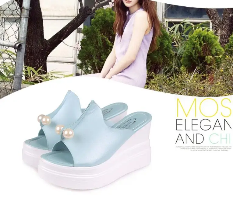 Women Summer Sandals Thick Heel Platform Wedges Sandals Sexy Beading Slippers Sandalias Slides White Black High Shoes
Women Summer Sandals Thick Heel Platform Wedges Sandals Sexy Beading Slippers Sandalias Slides White Black High Shoes