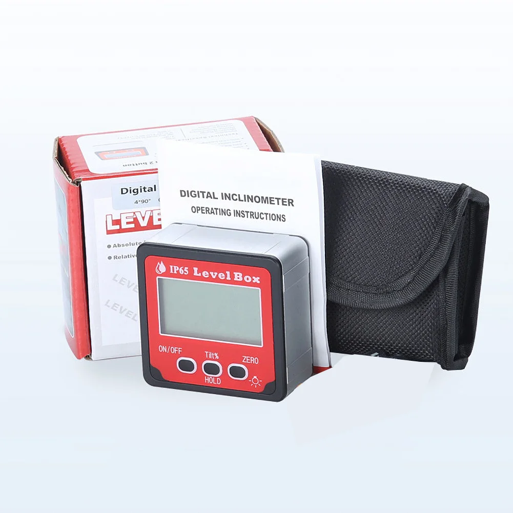 Electronic Level Box Waterproof Digital Protractor Inclinometer Measuring Tools Magnetic Base Digital Angle Finder