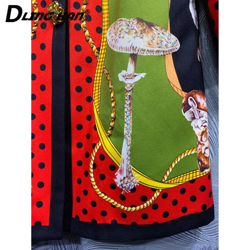 DLINGHAN Vintage Mushroom Print Outwear Crystal Single-Breasted Long Overcoat Coat +Sleeveless Dresses Autumn Winter Women New
DLINGHAN Vintage Mushroom Print Outwear Crystal Single-Breasted Long Overcoat Coat +Sleeveless Dresses Autumn Winter Women New