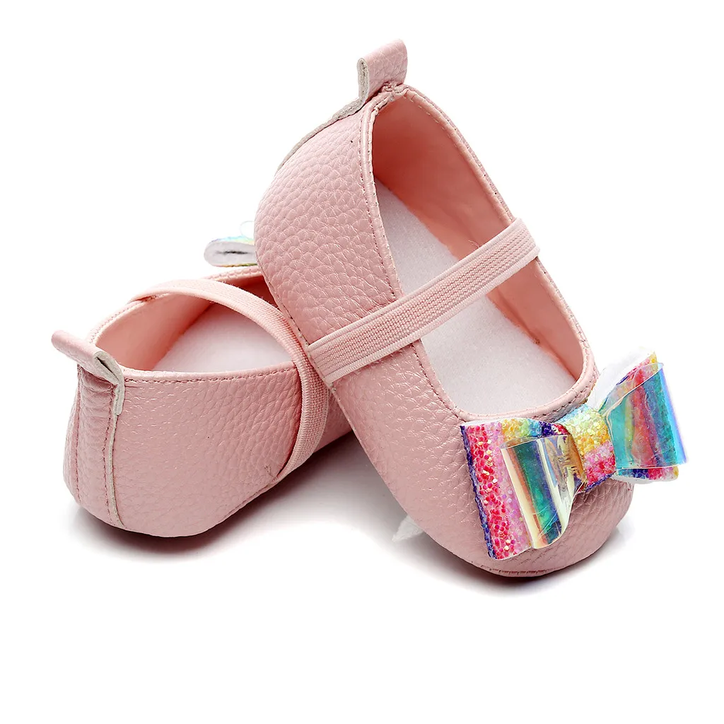 

Soft-Soled Toddler Shoes Baby Boots Infant Newborn Girls Boys Cute Sequin Bow Shoes First Walkers Shoes Booties Baby Slofjes 5*