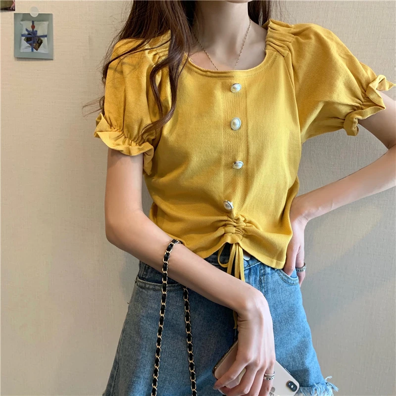 Crop Top Fashion Women Knitted summer short sleeve Casual O-Neck Knit Female Tops 2020 New T-shirt
Crop Top Fashion Women Knitted summer short sleeve Casual O-Neck Knit Female Tops 2020 New T-shirt
