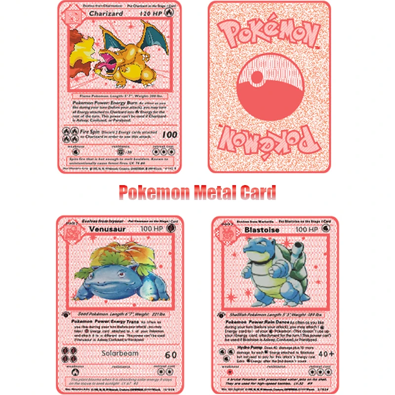 Pre-Sale Pokemon Anime Metal Card Bulbasaur Charizard Blastoise Series Anime Fighting Shiny Card Collectibles Peripheral Toys 
Pre-Sale Pokemon Anime Metal Card Bulbasaur Charizard Blastoise Series Anime Fighting Shiny Card Collectibles Peripheral Toys