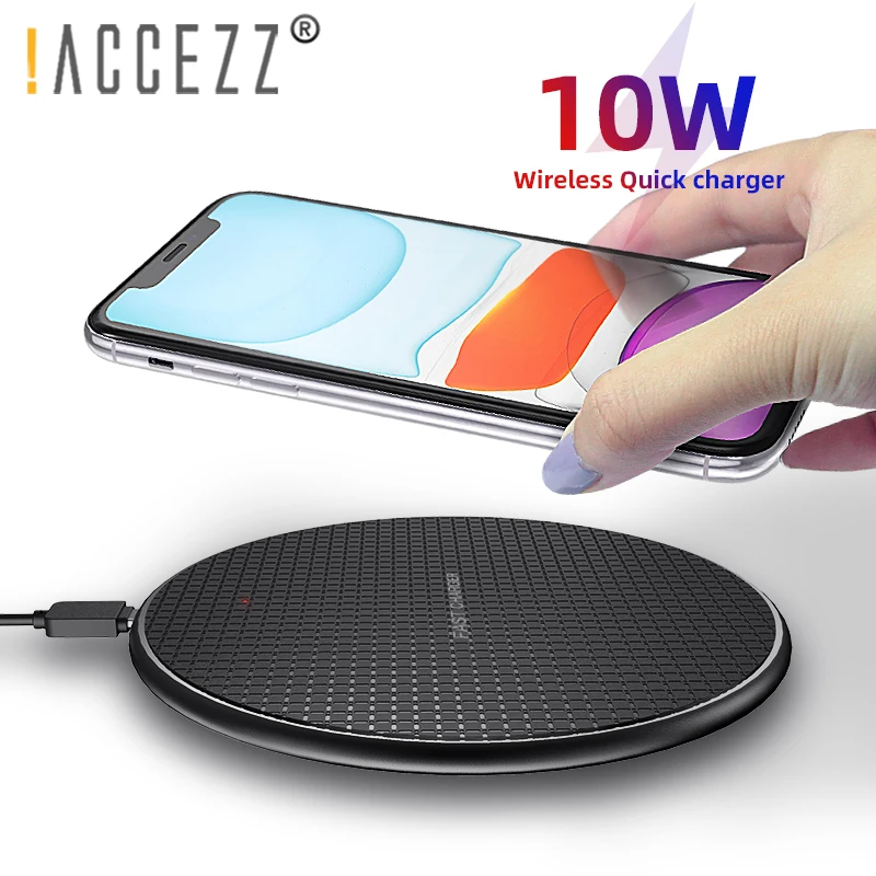! Беспроводное зарядное устройство ACCEZZ 10 Вт для iphone 8 Plus X XS XR 11 Pro Max быстрая зарядка