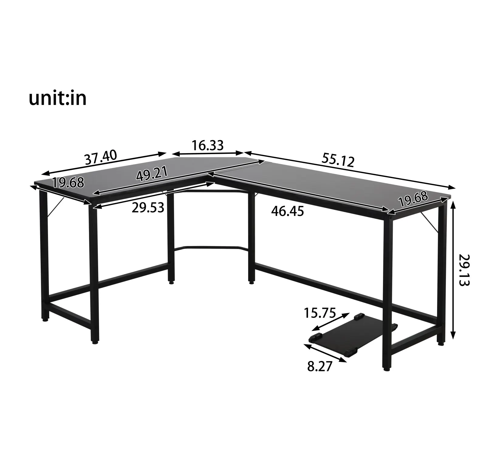 L-Shaped Desktop Computer Desk Study Table Office Table Easy to Assemble Can Be Used in home and office Black
L-Shaped Desktop Computer Desk Study Table Office Table Easy to Assemble Can Be Used in home and office Black
