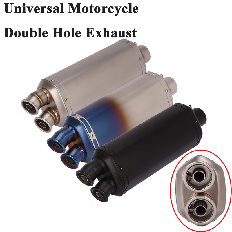 Universal Motorcycle 2 Holes Exhaust Pipe Escape Silencer Modified Double Hole Muffler DB Killer For MT-03 MSX125 CB300R ER6N R1
Universal Motorcycle 2 Holes Exhaust Pipe Escape Silencer Modified Double Hole Muffler DB Killer For MT-03 MSX125 CB300R ER6N R1