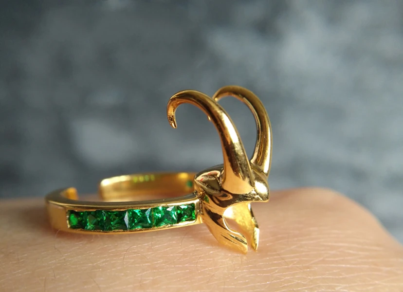 Loki зеленое женское открытое властительное кольцо мужское очаровательное