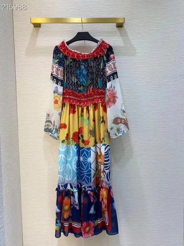 New 2021 Fashion Spring Women Clothes Runway Designers Elegant Long Sleeve Waist Elastic Flowers Printing Dresses Party Vestidos
New 2021 Fashion Spring Women Clothes Runway Designers Elegant Long Sleeve Waist Elastic Flowers Printing Dresses Party Vestidos