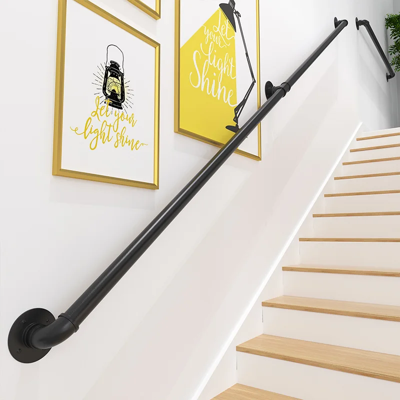 Industrial Black Iron Loft Pipe Handrail for Stairs,Rustic Black,Straight Style
Industrial Black Iron Loft Pipe Handrail for Stairs,Rustic Black,Straight Style