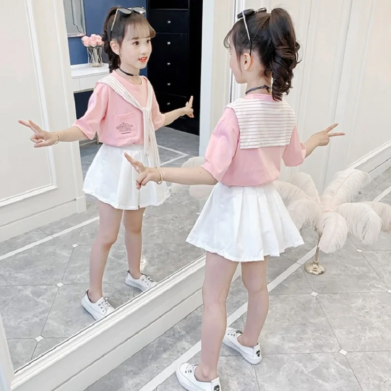 Girls Preppy Style Clothing Sets 2021 New Summer Kids Stripe Tops & Pleated Skirt 2Pcs Children School Suits Girls Cute Outfits
Girls Preppy Style Clothing Sets 2021 New Summer Kids Stripe Tops & Pleated Skirt 2Pcs Children School Suits Girls Cute Outfits