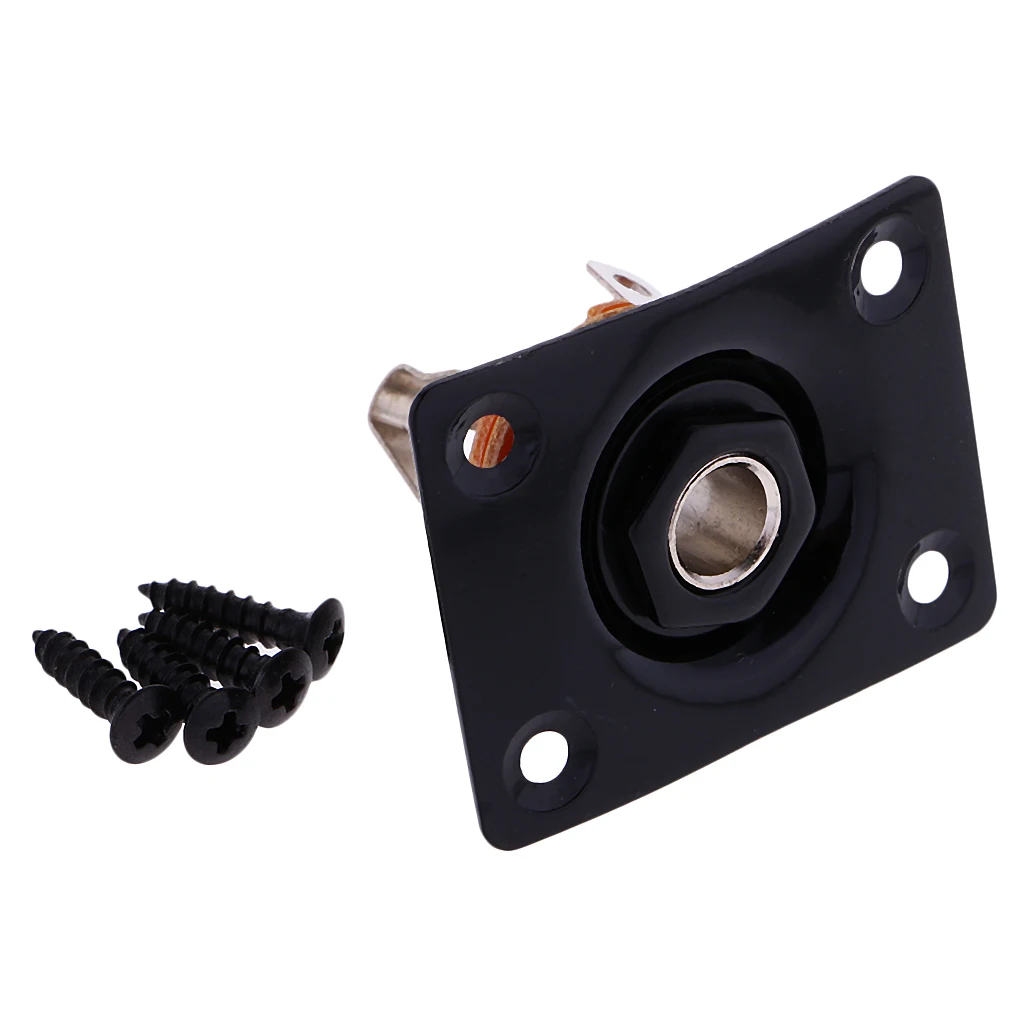 2x Guitar Rectangle Jack Plate & 1/4" Input Socket w/ Screw Black for ST Sq
2x Guitar Rectangle Jack Plate & 1/4" Input Socket w/ Screw Black for ST Sq