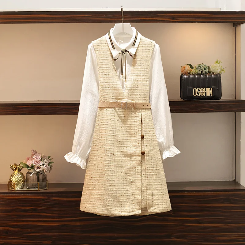 Women Two Piece Sets Chiffon Shirt Tops Autumn Womens Woolen Blends Buttons Straps All-match Elegant Girls Simple Student Casual
Women Two Piece Sets Chiffon Shirt Tops Autumn Womens Woolen Blends Buttons Straps All-match Elegant Girls Simple Student Casual