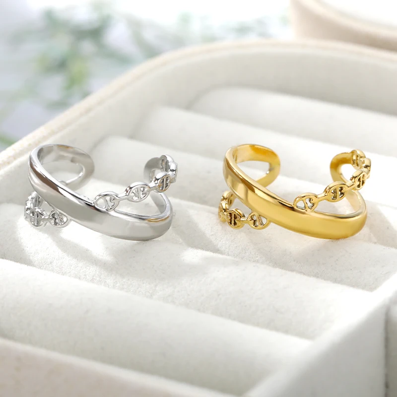 Stainless Steel Rings For Women X Shape Geometric Open Cuff Ring Adjustable Party Finger Rings Female Jewelry Bague Gifts
Stainless Steel Rings For Women X Shape Geometric Open Cuff Ring Adjustable Party Finger Rings Female Jewelry Bague Gifts