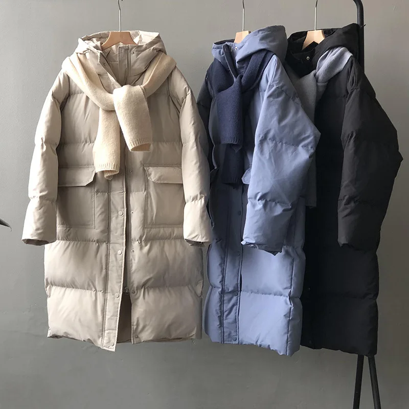 Женская Стеганая куртка средней длины, теплая Толстая хлопковая куртка с капюшоном и шарфом, зимняя одежда из двух предметов, 2021 
Женская Стеганая куртка средней длины, теплая Толстая хлопковая куртка с капюшоном и шарфом, зимняя одежда из двух предметов, 2021