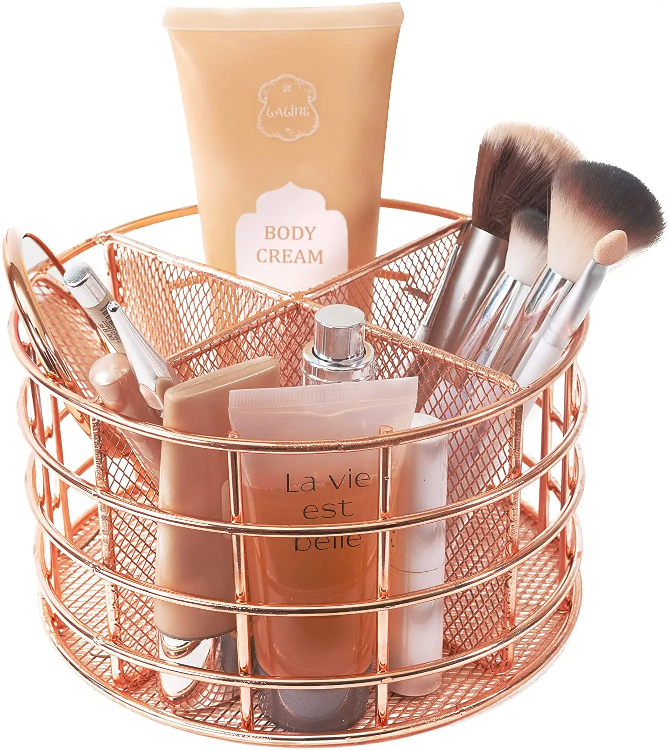 Rose Gold Organizer Makeup Brush Storage Cosmetic Holder Round Makeup Organizer For Vanity 4 Compartment
Rose Gold Organizer Makeup Brush Storage Cosmetic Holder Round Makeup Organizer For Vanity 4 Compartment