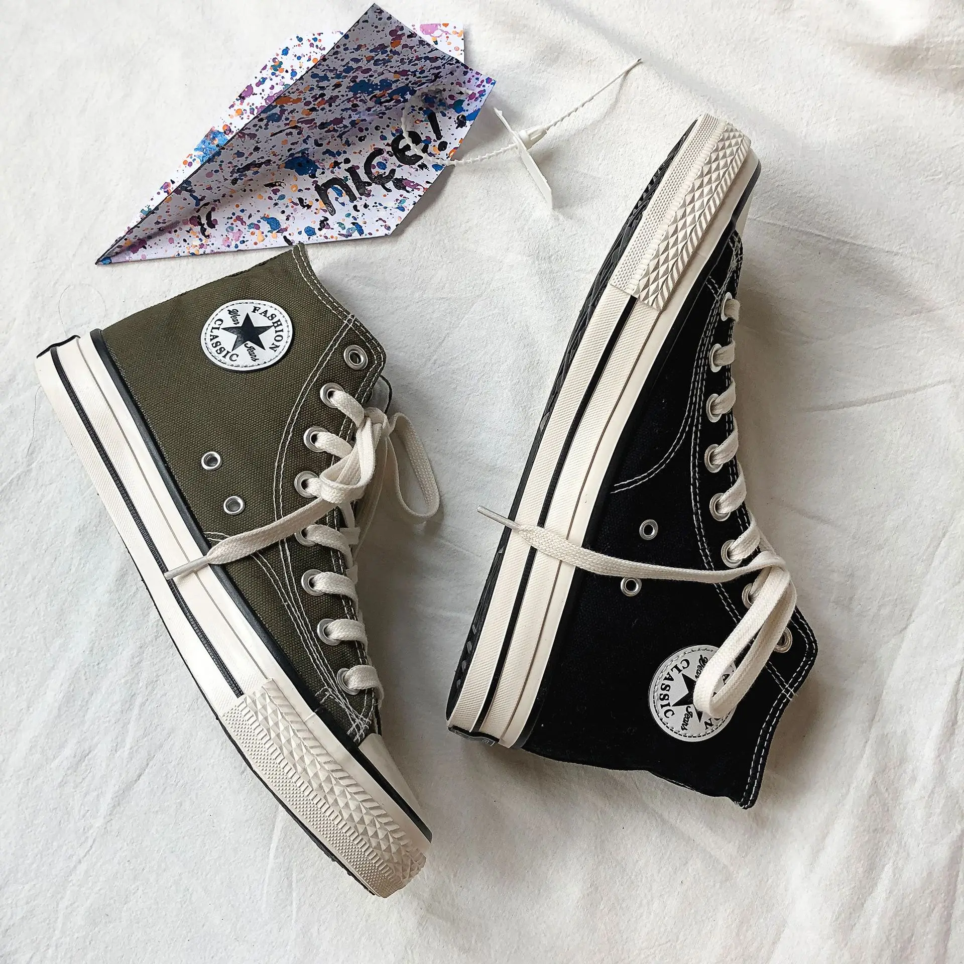 New Men's All-match Casual Shoes Man's Fashion Canvas Shoes High-Top Sneakers Breathable Trend Male Footwear