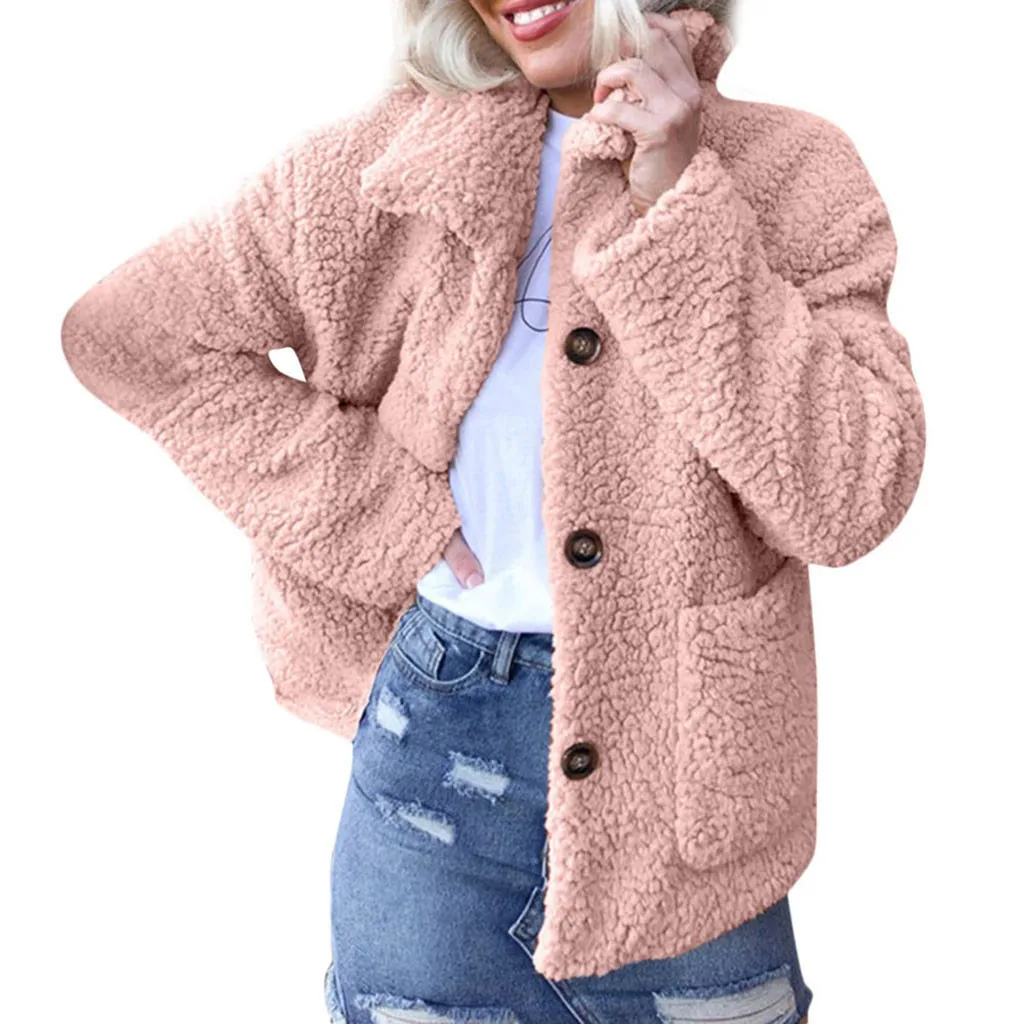 Фото Женское пальто из плюша однотонное искусственного меха зимние - купить