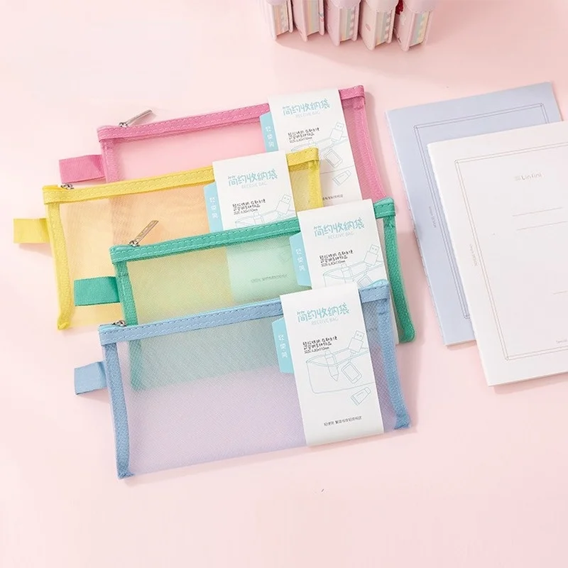 Net Yarn Simplicity Colorful Storage Bag Student Transparent Exam Zipper Large Capacity Pencil Bag Stationery School Supplies
Net Yarn Simplicity Colorful Storage Bag Student Transparent Exam Zipper Large Capacity Pencil Bag Stationery School Supplies