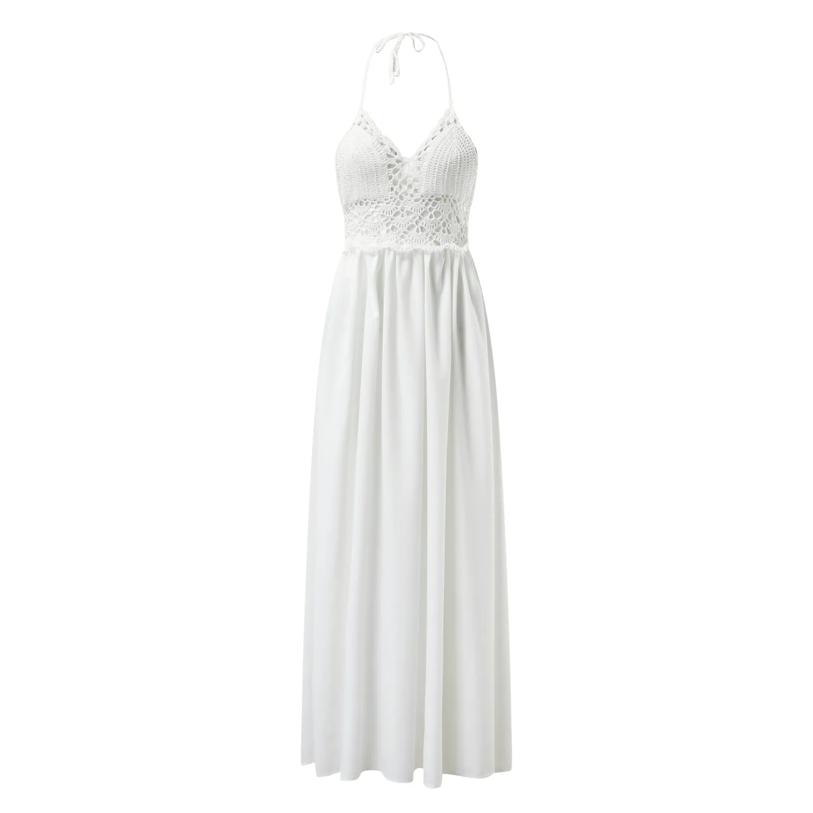 Women's Dress Sexy Elegant Dress Lace Beach Crochet Backless Dresses Bohemian Halter Maxi Long Dress D4
Women's Dress Sexy Elegant Dress Lace Beach Crochet Backless Dresses Bohemian Halter Maxi Long Dress D4