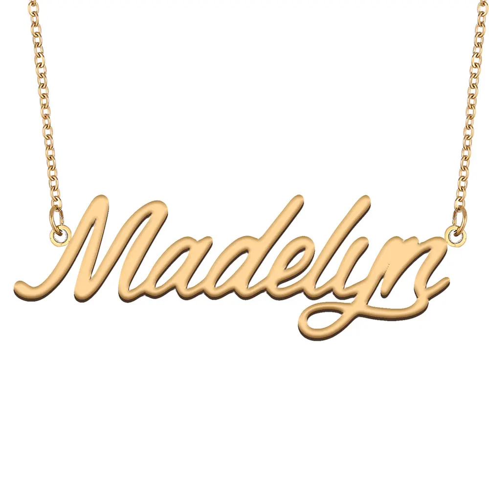 Madelyn Nameplate Necklace for Women Stainless Steel Jewelry Gold Plated Name Chain Pendant Femme Mothers Girlfriend Gift
Madelyn Nameplate Necklace for Women Stainless Steel Jewelry Gold Plated Name Chain Pendant Femme Mothers Girlfriend Gift