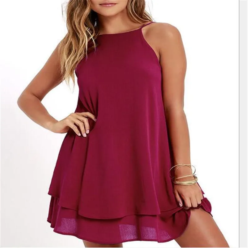 Fashion Women Boho Beach Summer Sleeveless Halter Solid Dress Elegant Off Shoulder Loose Sundress Ladies Dames Streetwear
Fashion Women Boho Beach Summer Sleeveless Halter Solid Dress Elegant Off Shoulder Loose Sundress Ladies Dames Streetwear