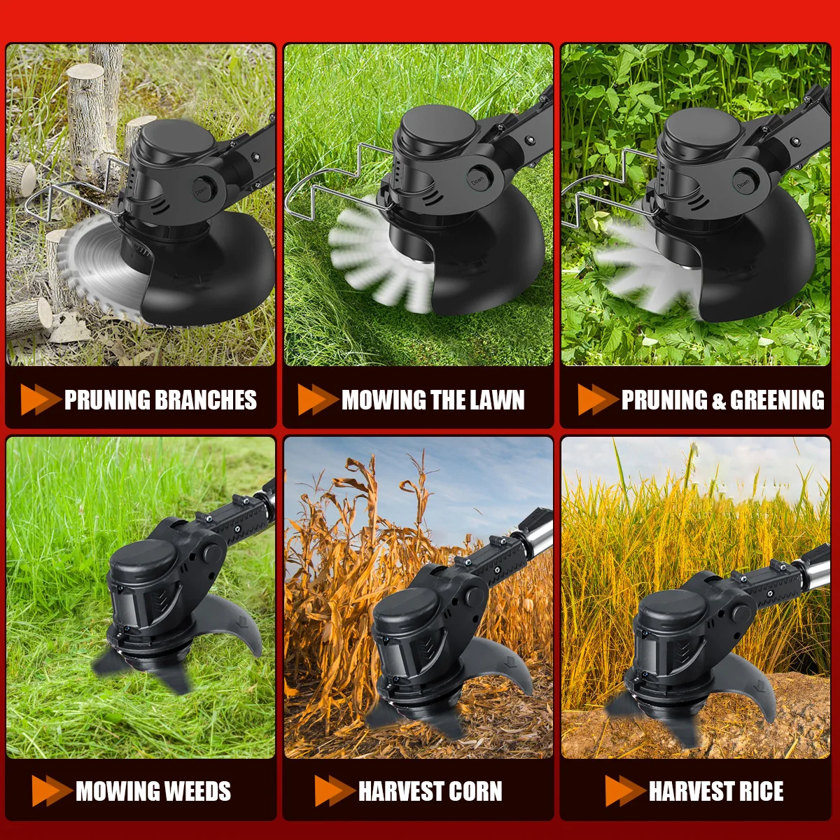 1800W Electric Grass Trimmer Powerful Trimmers Brush Cutter Lawn Mower Cordless Cutting Machine Garden Tools with 2 Li Battery
1800W Electric Grass Trimmer Powerful Trimmers Brush Cutter Lawn Mower Cordless Cutting Machine Garden Tools with 2 Li Battery