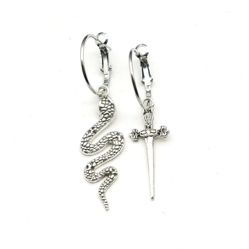 New Design!the Snake & Dagger Earrings Hoop Pagan Gothic Hoops Earrings Snake and Dagger Earrings , Asymmetrical Earrings Gift
New Design!the Snake & Dagger Earrings Hoop Pagan Gothic Hoops Earrings Snake and Dagger Earrings , Asymmetrical Earrings Gift