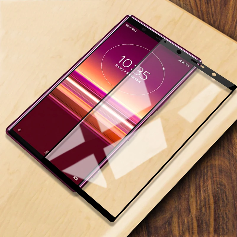 Защитное стекло для Sony Xperia 5 закаленное полное покрытие бронированное | Мобильные