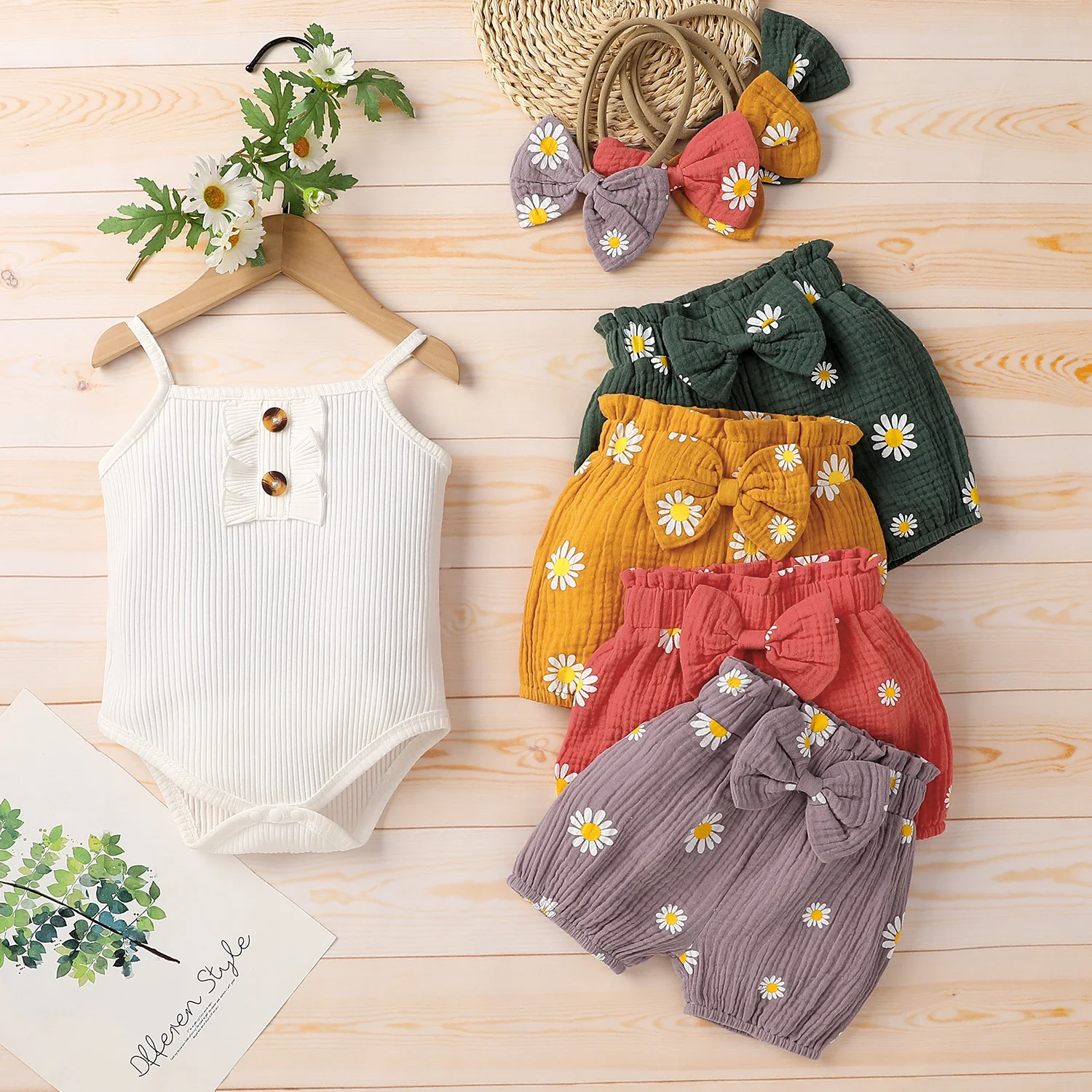 2021-05-08 Lioraitiin 0-18M Infant Baby Girls Ribbed Clothes Set Solid Sleeveless Romper+Daisy Print Shorts+Bow-knot Headband
2021-05-08 Lioraitiin 0-18M Infant Baby Girls Ribbed Clothes Set Solid Sleeveless Romper+Daisy Print Shorts+Bow-knot Headband