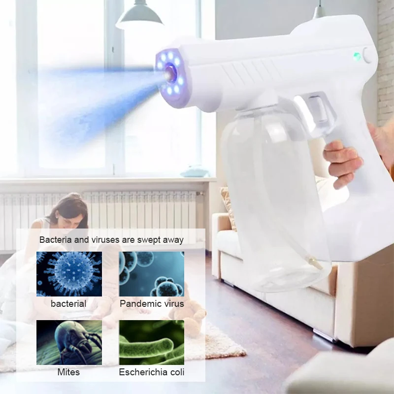 800ml handheld Blue Light Nano Steam Atomizing Fogger Disinfection Sprayer With Battery Atomizing Fogger Machine Steam Spray Gun
800ml handheld Blue Light Nano Steam Atomizing Fogger Disinfection Sprayer With Battery Atomizing Fogger Machine Steam Spray Gun