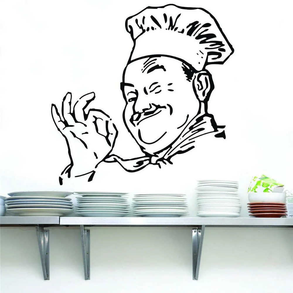 Chef Wall Stickers Art Home Decor Vinyl Silhouette Funny Kitchen Cook Waterproof Wall Decals Dining Room Modern Adornment Y922
Chef Wall Stickers Art Home Decor Vinyl Silhouette Funny Kitchen Cook Waterproof Wall Decals Dining Room Modern Adornment Y922