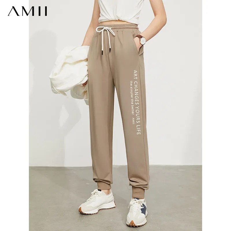 Amii Minimalism Summer Women's Pants Sport Letter Printed Elastic Waist Women's Pants Streetwear Women's Running Pants 12130212 
Amii Minimalism Summer Women's Pants Sport Letter Printed Elastic Waist Women's Pants Streetwear Women's Running Pants 12130212