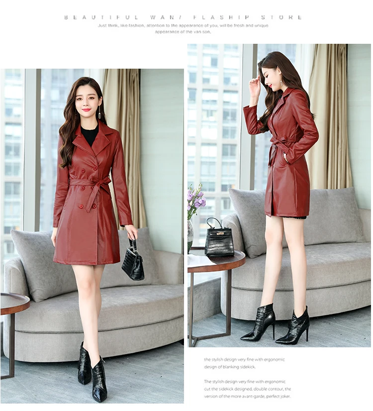 Black Trench Free Wash Autumn Winter Double-breasted Plus Size Cotton Coat Women Sheepskin PU Leather Jacket Belt Gothic
Black Trench Free Wash Autumn Winter Double-breasted Plus Size Cotton Coat Women Sheepskin PU Leather Jacket Belt Gothic
